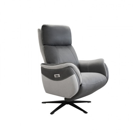 Fauteuil relax pivotant - COMPLICE GRIS