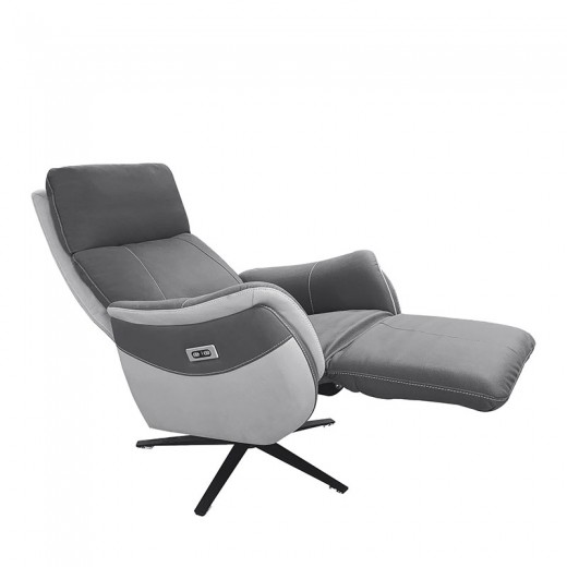 Fauteuil relax pivotant - COMPLICE GRIS OUVERT Fauteuil relax pivotant - COMPLICE GRIS OUVERT