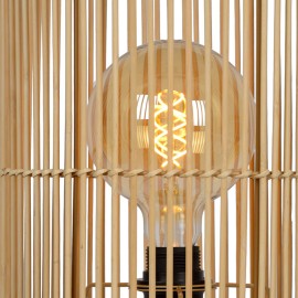 Lampadaire rotin et métal - JANTINE 2