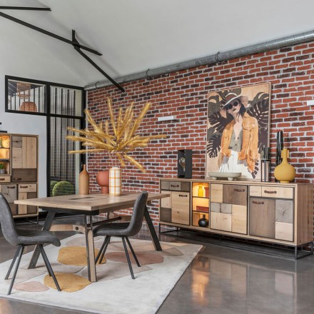 Buffet 3 portes 2 tiroirs - PATCHWORK AMBIANCE