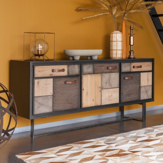 Buffet 3 portes 2 tiroirs - PATCHWORK Buffet 3 portes 2 tiroirs - PATCHWORK