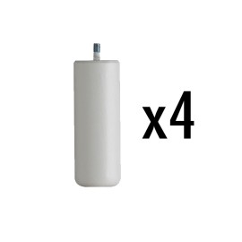 Jeu de 4 pieds cylindriques h15 - Blanc 2