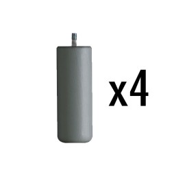 Jeu de 4 pieds cylindriques h15 - Gris Alu 2