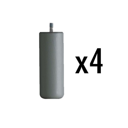 Jeu de 4 pieds cylindriques h15 - Gris Alu