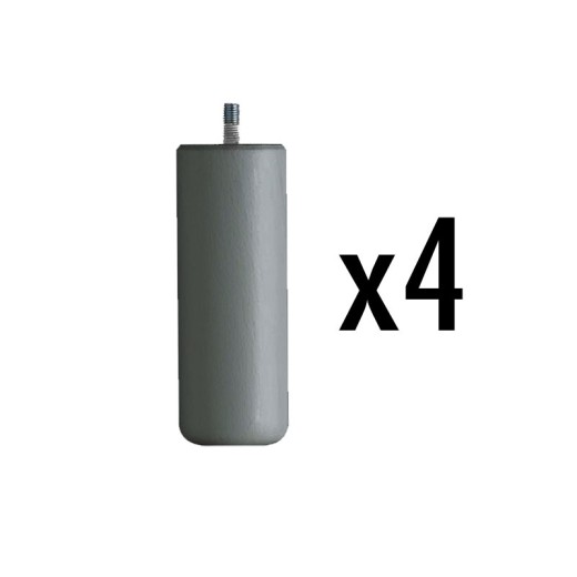 Jeu de 4 pieds cylindriques h15 - Gris Alu