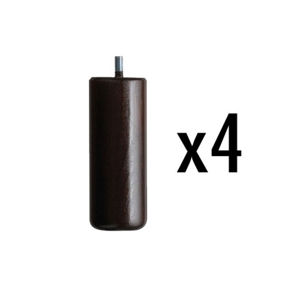 Jeu de 4 pieds cylindriques h15 - Noir